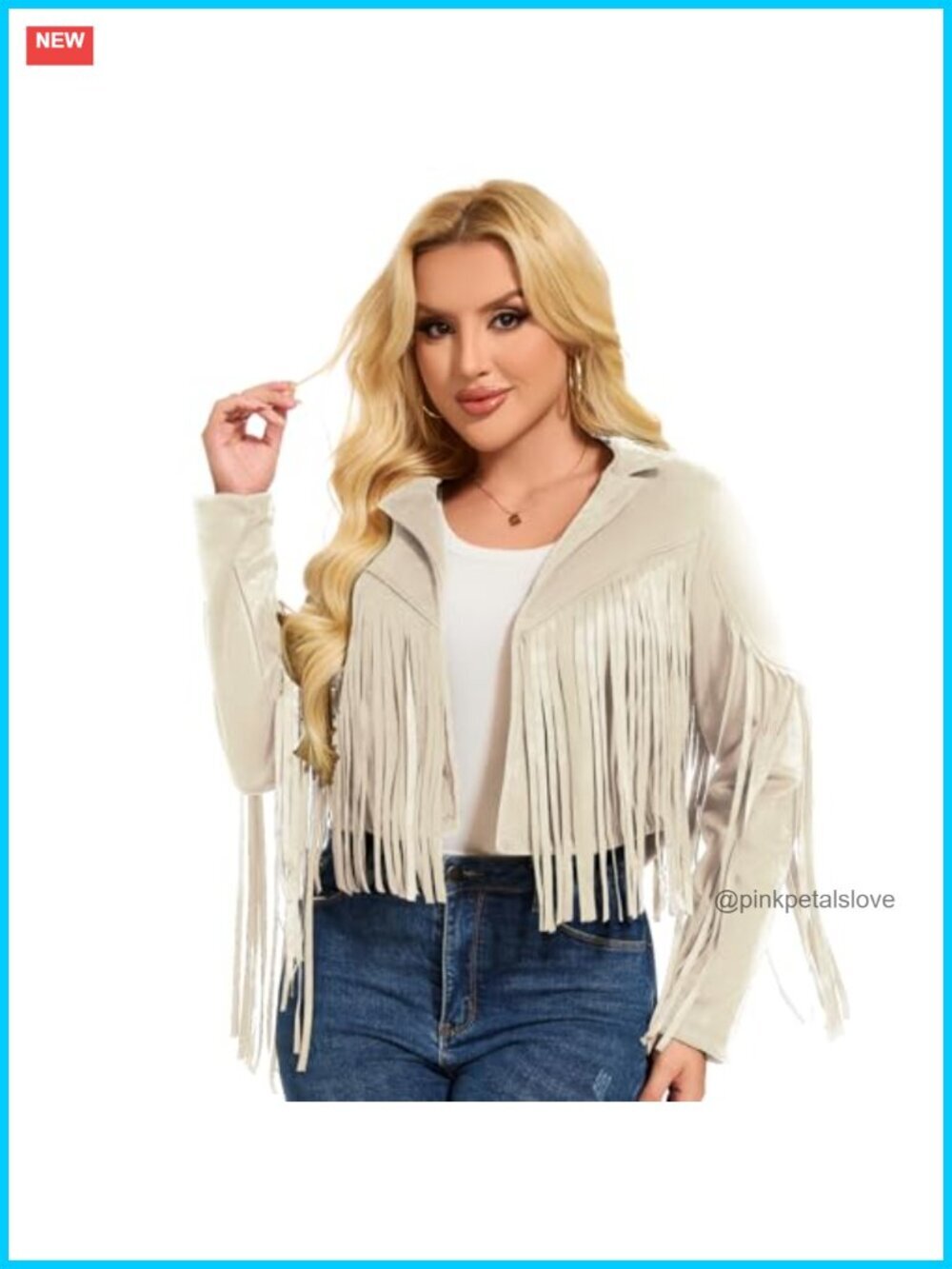 Faux Suede Leather Fringe Jacket Motorcycle Tassel Coat Western Hippie